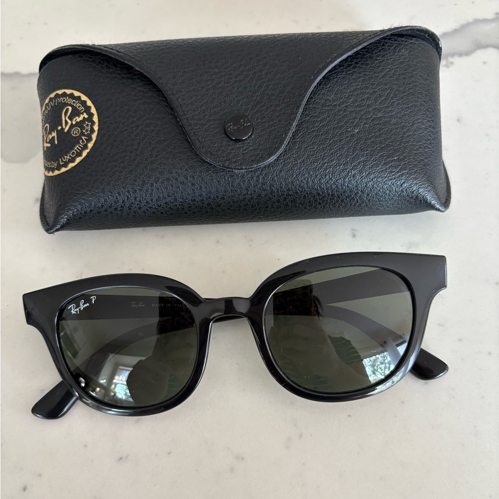 Ray-Ban Polarized RB 4324 Black Sunglasses with Case
